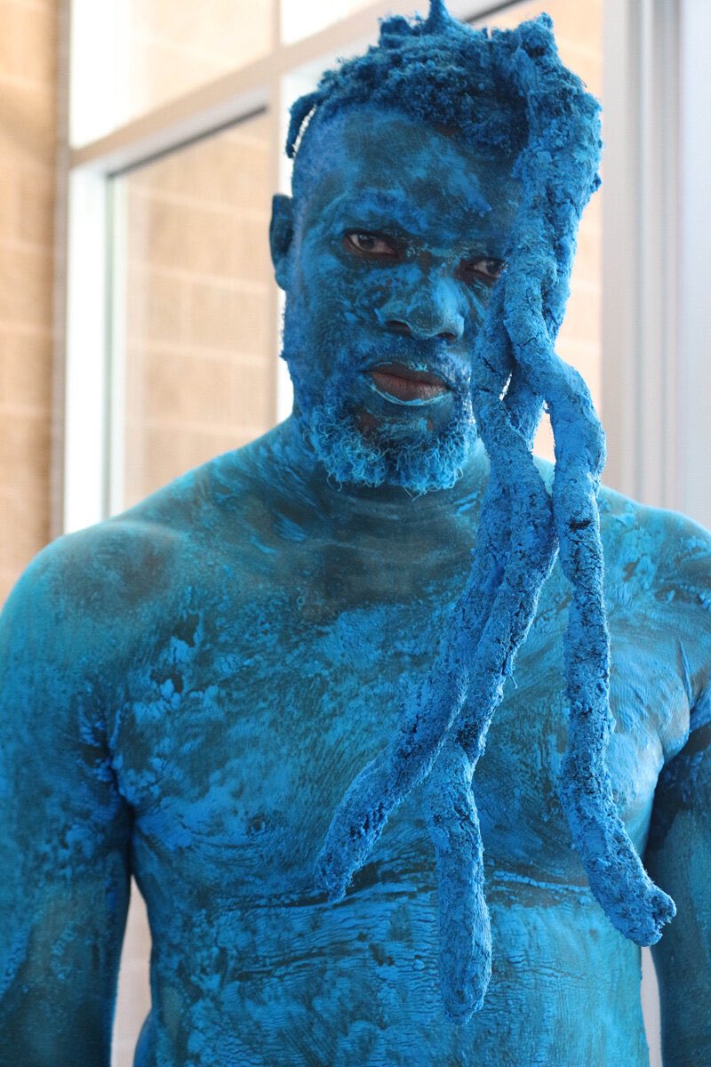 BodyPaintWorld2's tweet photo. Awesome blue painted dreads https://t.co/dDHPLILrzb