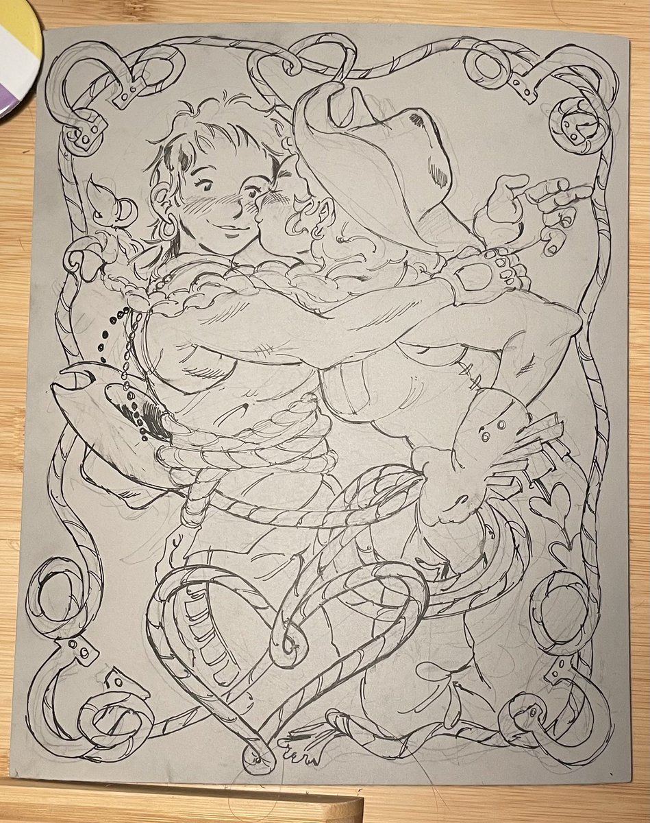 adosemal's tweet photo. i linocutted too close to the sun and now my pointer finger is numb but hear me out: lesbian cowboys https://t.co/PO6wUHsYTb