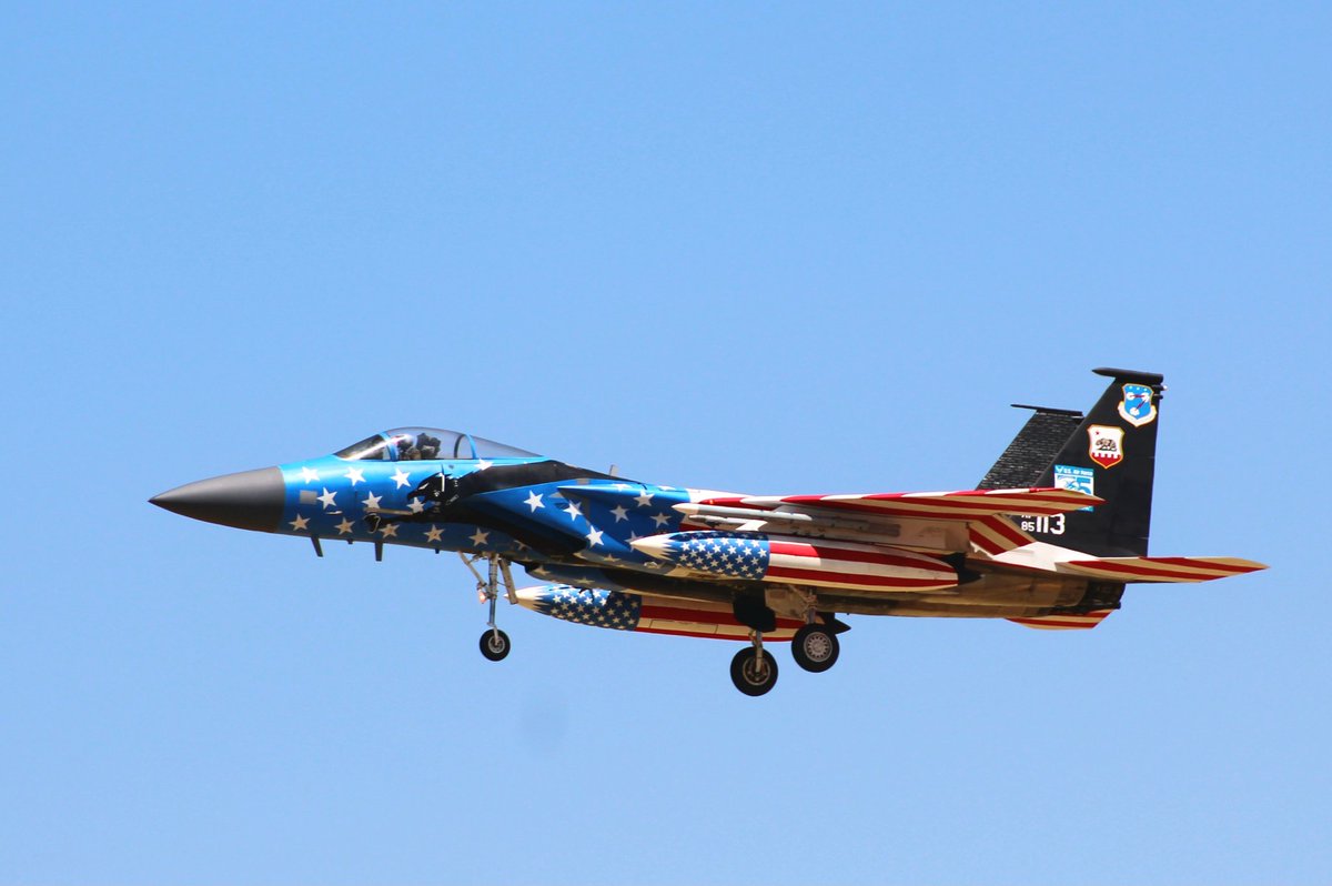 7MVT485's tweet image. #F15C #planespotting 144th fighter wing tail no 85-113 on final approach into KFAT