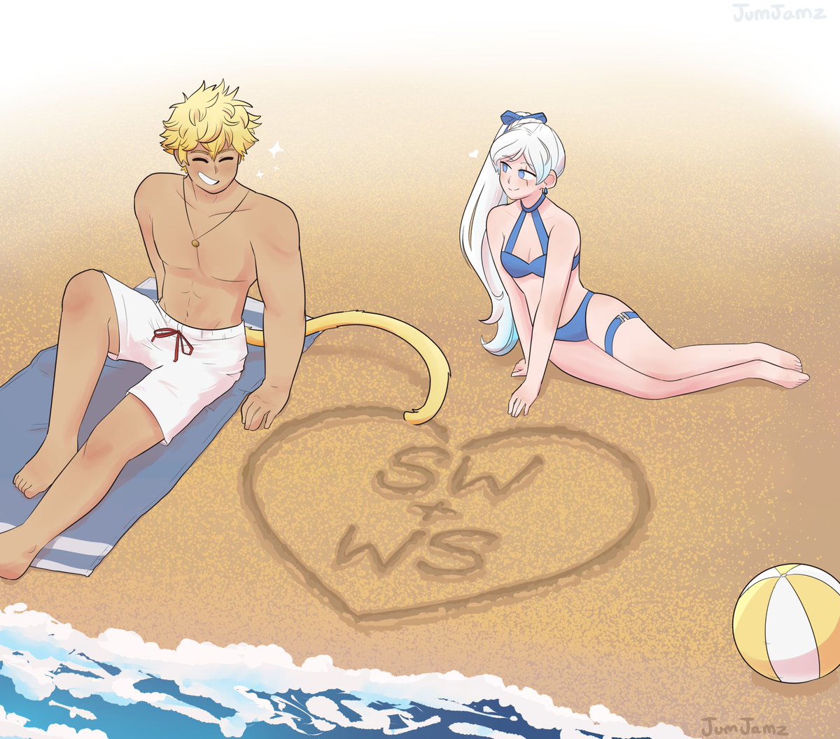 JumJamz's tweet photo. I made this to remind everyone that Weiss and Sun have opposite initials
#RWBYfanart #Sunflakes #GREENLIGHTVOLUME10 https://t.co/y9hvq8hoir