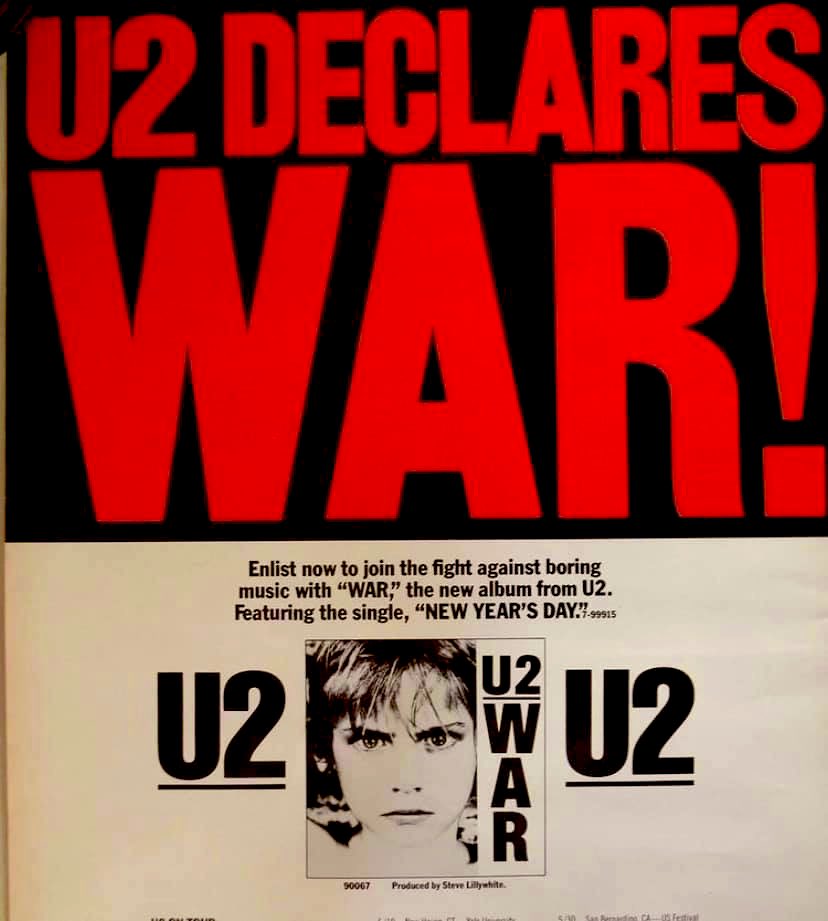 analgesicsleep's tweet photo. Advertisements from the USA/UK/Canada and Japan for U2’s 1983 album “War”
#StewARama #U2 #War40 #80smusic https://t.co/QoOgxGGdYZ