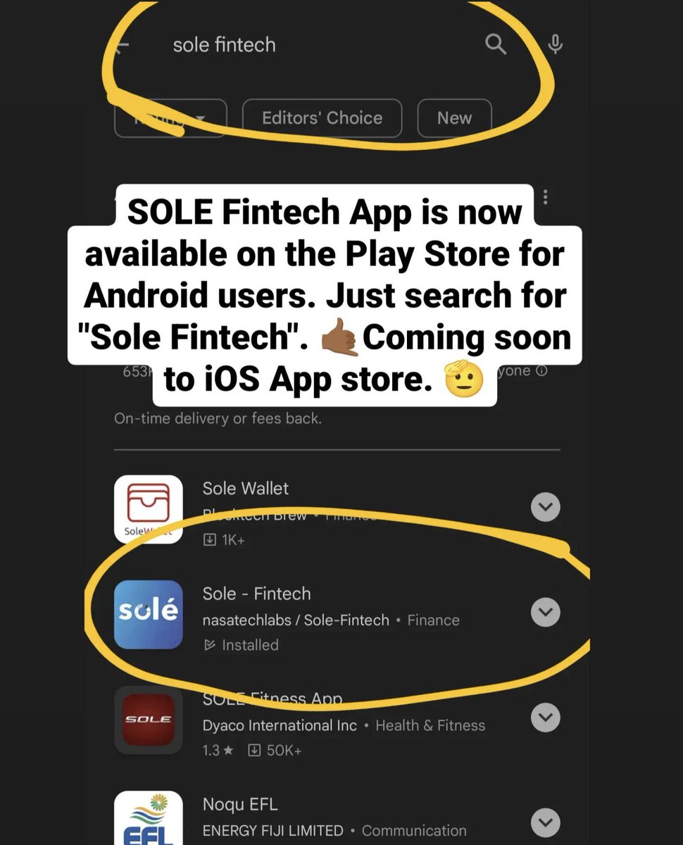 realDanFiji's tweet photo. SOLE App is now available for Android users. Search for "Sole Fintech". 🤙🏾Coming soon to 🍏. @solefintechFj 🫡 https://t.co/MBPMNhEoDA