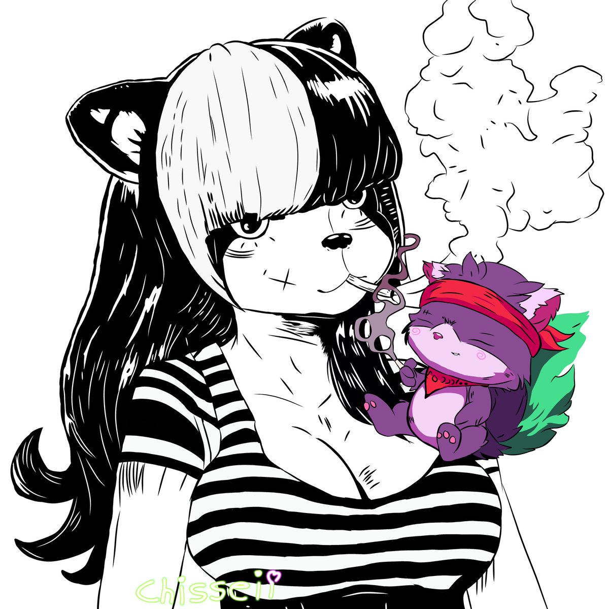 Chisseii's tweet photo. Nueva foto de perfil 😎🚬 #digitalart #dibujodigital #dibujooriginal #mangaart #zorrillo #smooking #originalcharacter https://t.co/5UXlfeVcuw