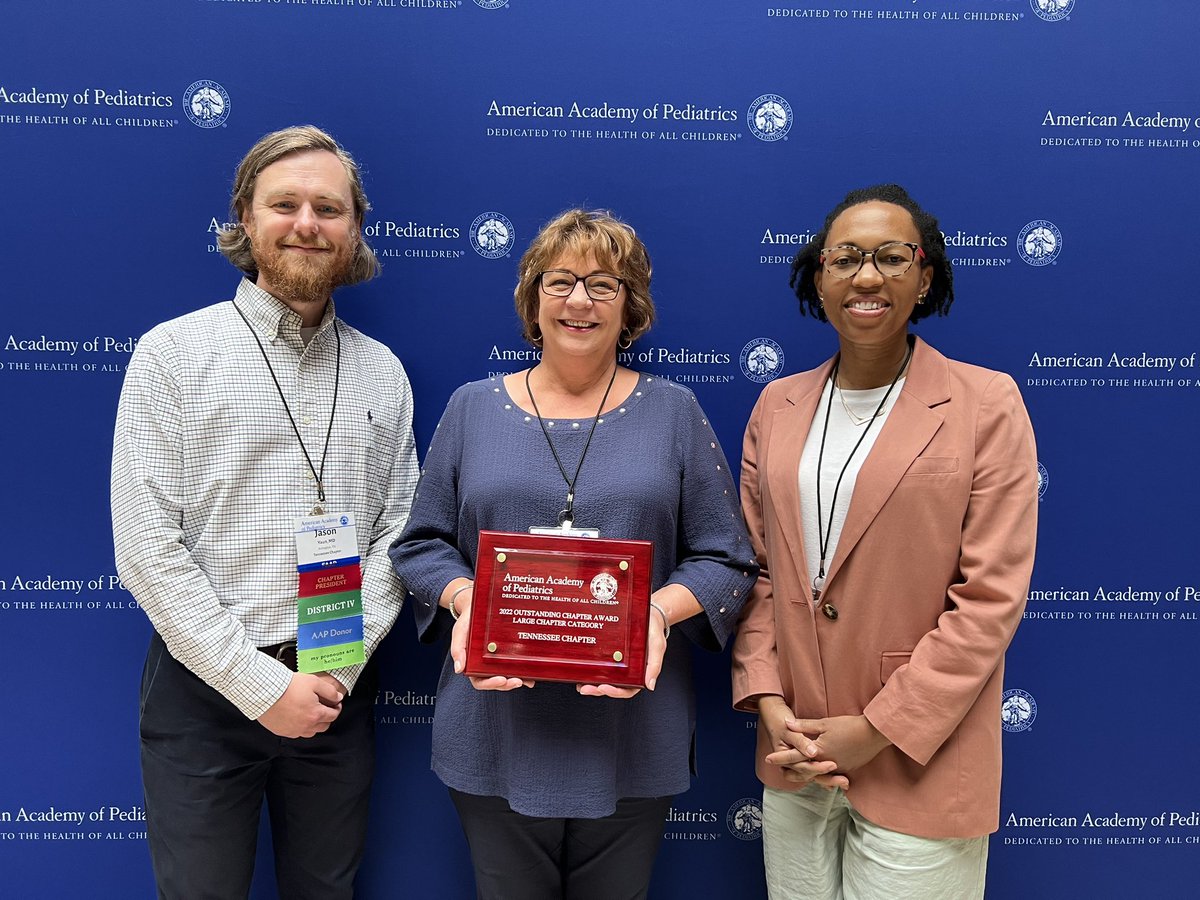 So proud of our entire team and all the hard work for children that went into this. Thank you to all of our leaders, staff, and members. Congrats @TNAAPChapter on winning the @AmerAcadPeds Outstanding Chapter Award in the Large Chapter Category!!! 🎉🥳