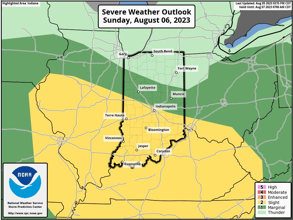 AllenCountyARES's tweet photo. The @nwsspc issued an updated Day 2 Convective Outlook at midday today. It indicates that #severeweather is no longer forecast for Allen County, Indiana tomorrow. #INwx #Skywarn https://t.co/Ff9VHjF6aX