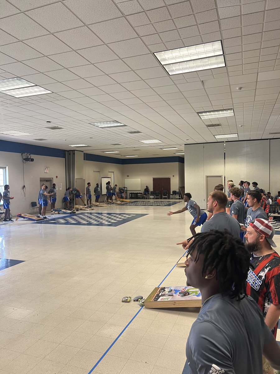 BlueHoseFB's tweet photo. First we work, then we play.

2023 PC Football Corn Hole Tournament is in the books! https://t.co/q9Ha93IDWh