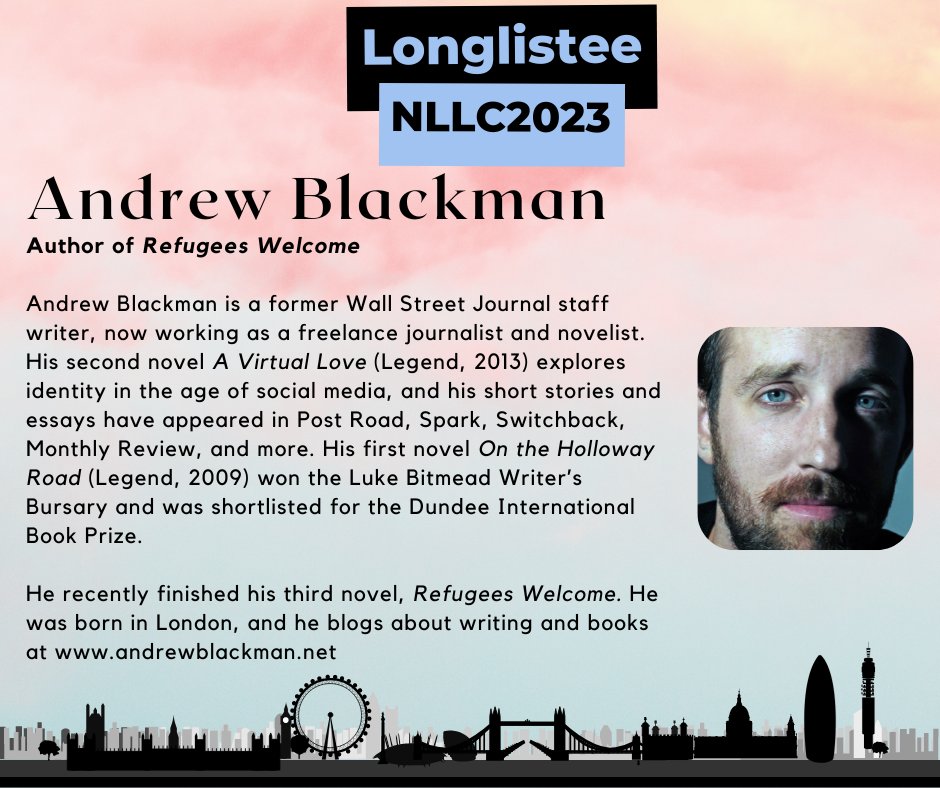 Novel London (@novel_london) on Twitter photo Author Spotlight! Congratulations to <a href="/BlackmanAndrew/">Andrew Blackman</a> for making the longlist for this year's Novel London Literary Competition with his novel #RefugeesWelcome
To find out more about Andrew, visit andrewblackman.net #Fiction #NLLC2023 #WritingCommunity Author Spotlight! Congratulations to <a href="/BlackmanAndrew/">Andrew Blackman</a> for making the longlist for this year's Novel London Literary Competition with his novel #RefugeesWelcome
To find out more about Andrew, visit andrewblackman.net #Fiction #NLLC2023 #WritingCommunity