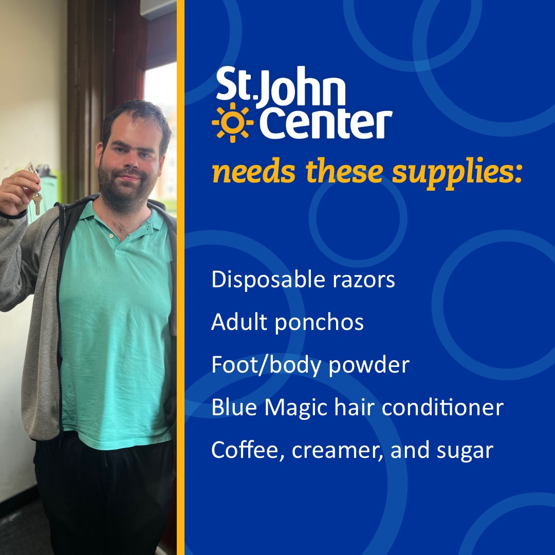 You can help St. John Center keep these shelter supplies available for guests by visiting our Amazon wish list at a.co/dJQb2rP or by bringing supplies to the Day Shelter at 700 E. Muhammad Ali Blvd between 10 am - 3 pm weekdays and weekends (until 2 pm Wed). Thank you!