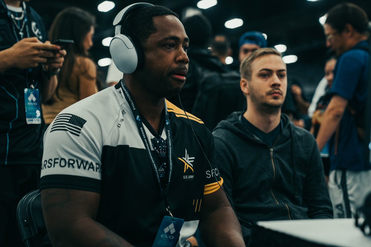 USArmyesports's tweet photo. So ends our run at @EVO. 

@Crazyest5  T-97 / 1,590 (Tekken 7)
@Pharaol_Beast T-385 / 7,083 (SF6)
@QstyleFGC  T-2,049 / 7,083 (SF6)

Great job to our players throughout the competition. Back on the grind to reach the top. https://t.co/ssgUwnYcW8