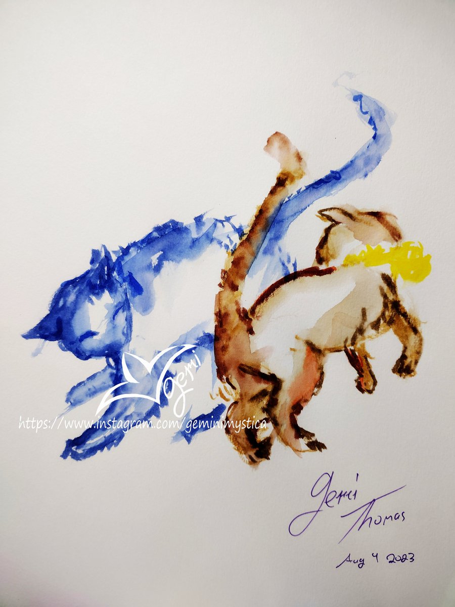 SaturnBoov's tweet photo. Blurs On Camera - August 4th, 2023

We adopted the kittens on July 1st, 2023! They legitimately have the birthday of March 3rd, 2023! So cute!!! When we brought them home, they were literal blurs on camera, and this art is based off of the first picture I had of them. https://t.co/NP55LOQ3Pf