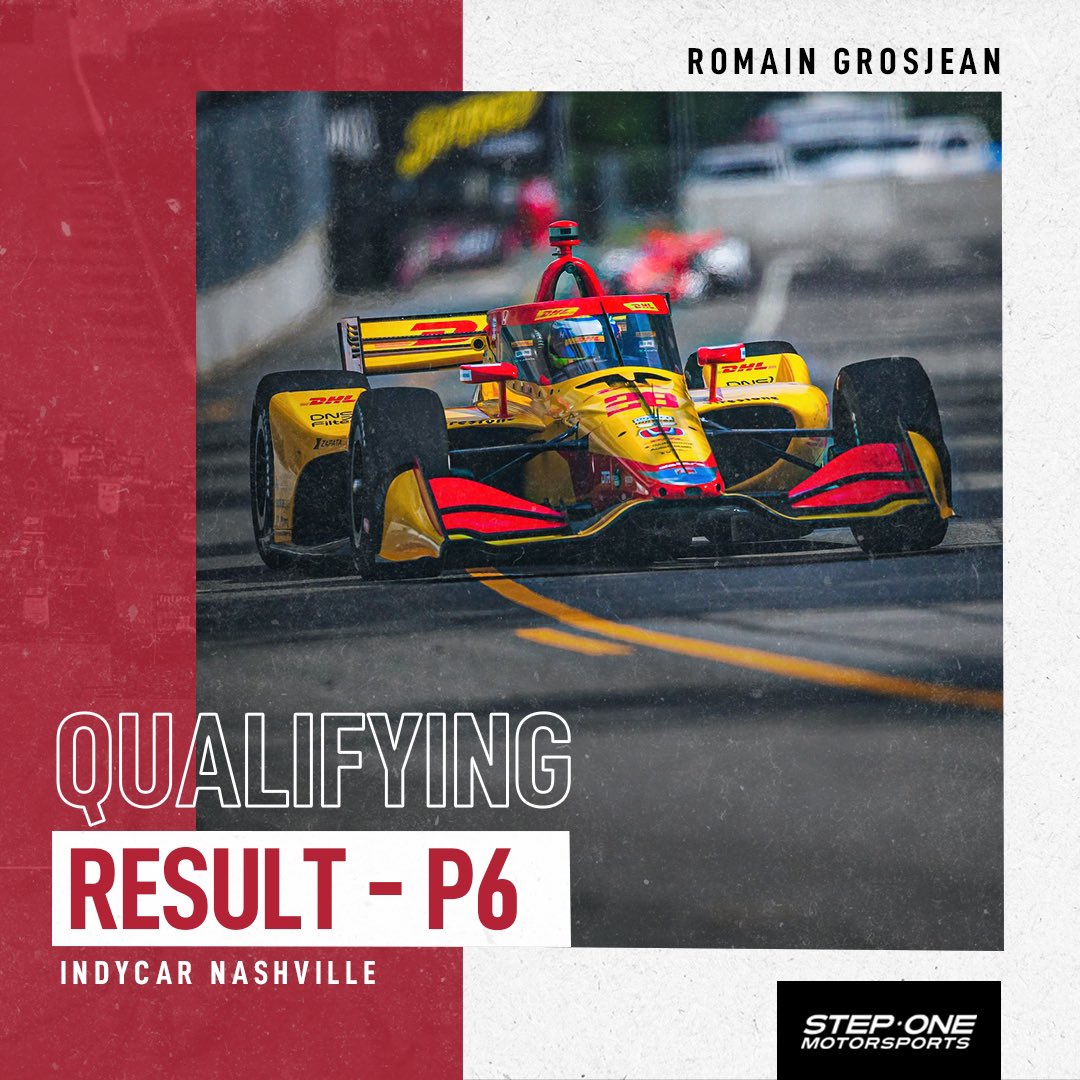 StepOneMSports's tweet image. Strong qualifying from @RGrosjean in Nashville! Let’s go, RG! 💪💨

#IndyCar #StepOneMotorsports #StepOneAutomotive | @StepOneAuto