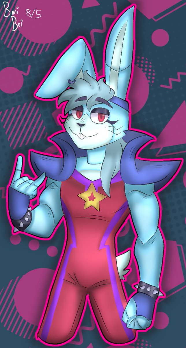 Buni_Boi_'s tweet photo. Your honor.. I love this glamorous (totally not gay and dating a bear) bowler rabbit, he's too swag and cool.. 💙

(Words could not describe how happy I was to finally see this guy show up in Ruin.)
#FNAF #FNAFRuin #securitybreach #securitybreachruin #Bonnie #GlamrockBonnie #art https://t.co/ogWcyiQWCw