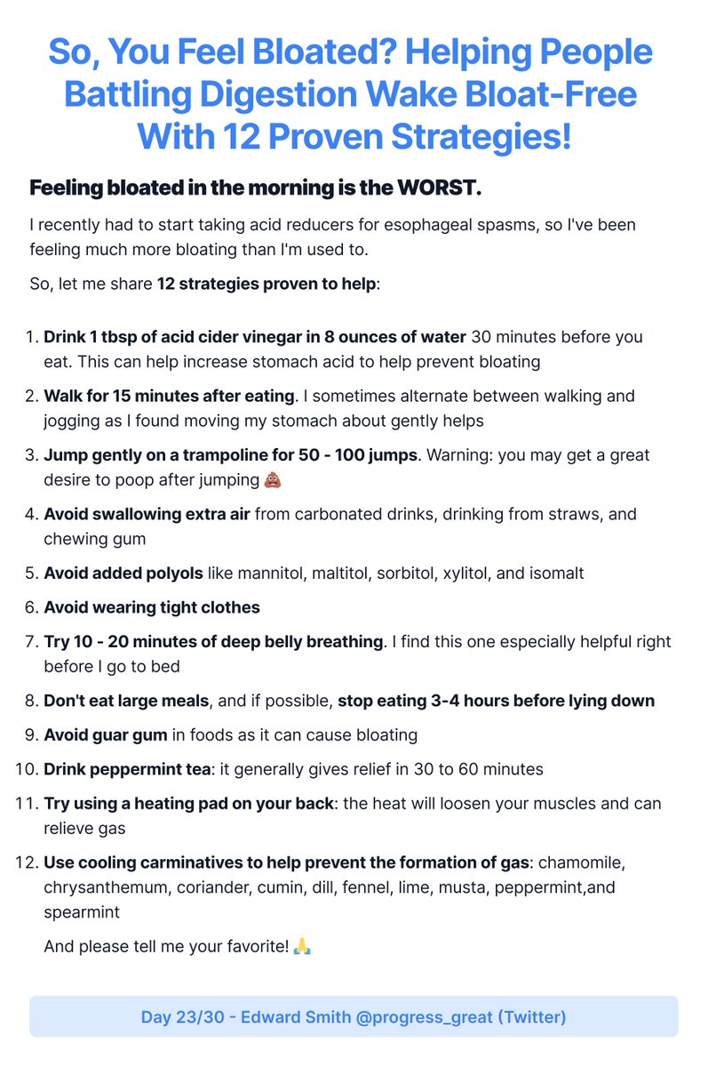 progress_great's tweet image. So, You Feel Bloated? Helping People Battling Digestion Wake Bloat-Free With 12 Proven Strategies!