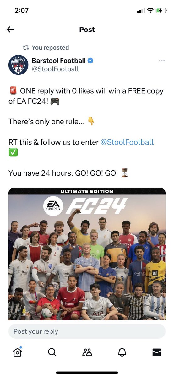 Sacred_Jorge's tweet photo. @StoolFootball so I assume you guys were lying about your tweet and not giving away a copy of ea sports fc 24 and only doing it for views and follows…… https://t.co/Vj4zYeXrgW