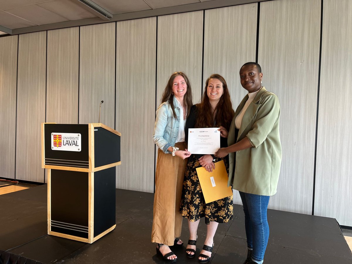 AxeMedReg's tweet photo. Félicitations à Cloé Maranda, Coutant Kelly et Ange Tchatchouang  qui ont obtenu le 1er prix de présentations par affiche (catégorie Maitrise et Doctorat) lors de la 33e Journée Annuelle de la Recherche en Ophtalmologie (JARO) qui s’est déroulé à l’Université Laval le 2 juin 2023 https://t.co/KKZqYuHeA1