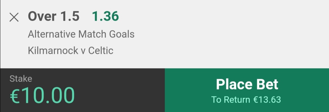 Brillfootybets's tweet photo. ⚽ CHALLENGE £10-£100
BET 1 ⚽
➡️ INPLAY
👉Kilmarnock Vs Celtic
💰Stake: £10
💵Returns: £13. 63
#challengebets #bettingtwitter #gamblingtwitter #bets #tipsters #footballtips #freefootballbets
#inplaybets #inplayfootballbets #inplay #freetips #boom https://t.co/NbZSOtDH3m