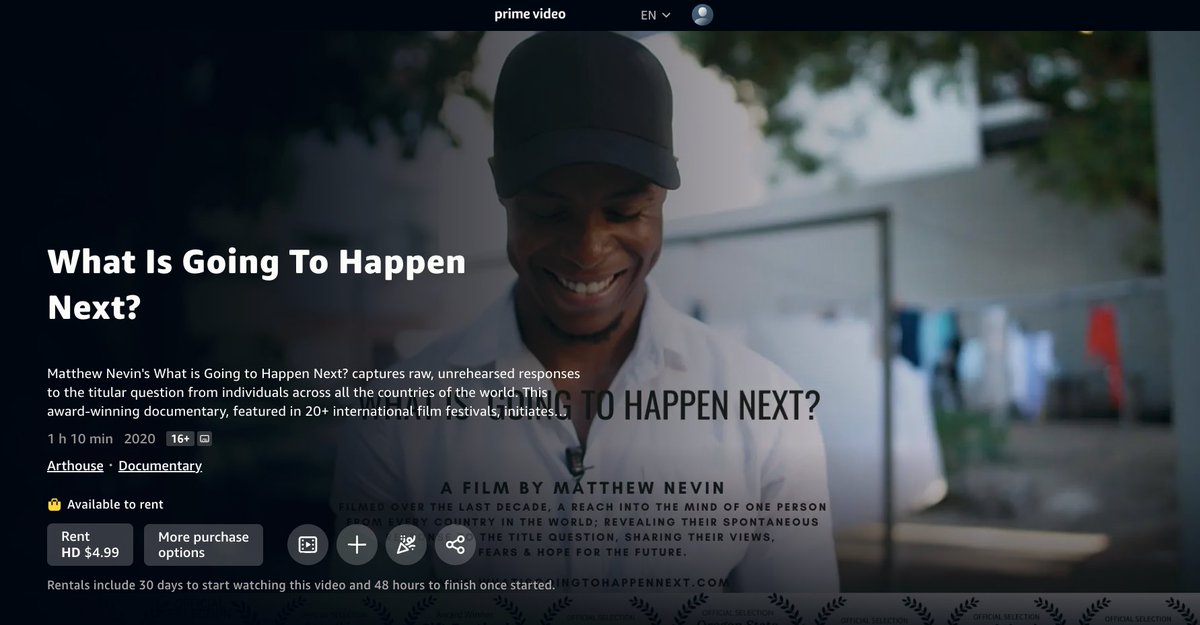 Pick Me Up Pictures (@pickmeuppics) on Twitter photo Exciting Announcement! - The award-winning documentary <a href="/WhatisNextFilm/">What Is Going To Happen Next?</a> by <a href="/mattnevin/">Matthew Nevin</a> is now available for streaming Vimeo on Demand, Prime Video Direct, and Amazon!
Stream now: whatisgoingtohappennext.com/stream-now/
🌍
#WhatIsGoingToHappenNext #DocumentaryFilm Exciting Announcement! - The award-winning documentary <a href="/WhatisNextFilm/">What Is Going To Happen Next?</a> by <a href="/mattnevin/">Matthew Nevin</a> is now available for streaming Vimeo on Demand, Prime Video Direct, and Amazon!
Stream now: whatisgoingtohappennext.com/stream-now/
🌍
#WhatIsGoingToHappenNext #DocumentaryFilm