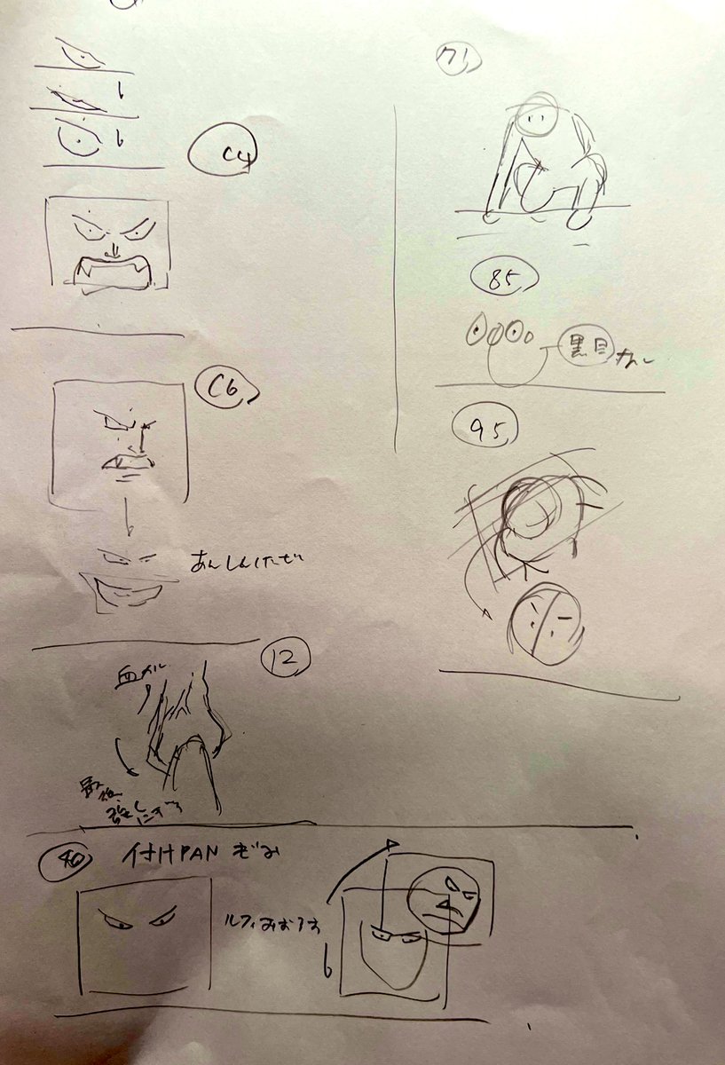 作画監督打ち合わせを演出さんとする時のメモが落ちて来た 私からお願いした方やら作打ち同席出来たら共有もしたりしたので演出さんとの間に問題があった時はないなあ、、まあ,私も他で演出やらしたし 
