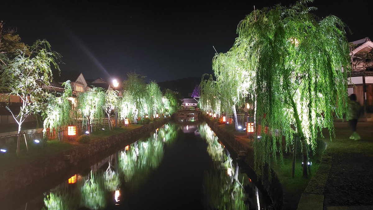 Tate1210T's tweet photo. 4年ぶりの帰省
夜の美観地区、風情ありますな～ https://t.co/ljFE3bCH3F