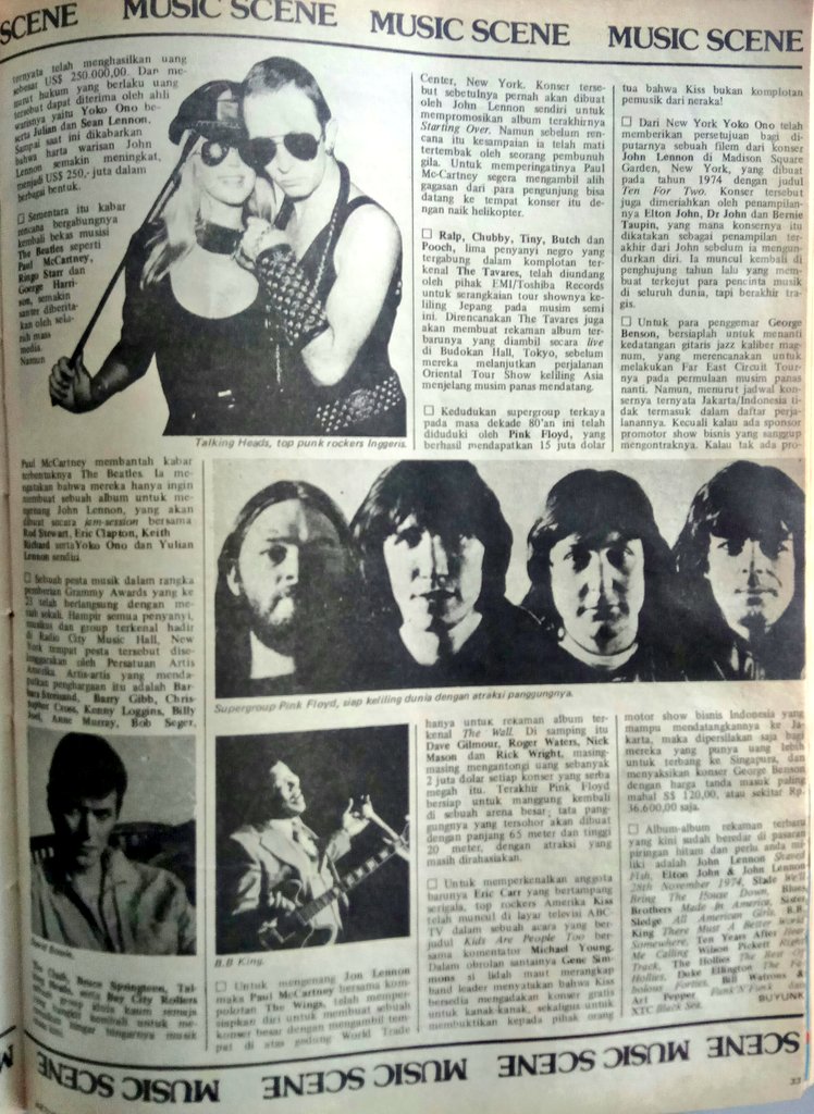 almarhum Remy Sylado pada tahun 1977 udah ngebahas band-band punk-rock macam Talking Heads dan The Clash dong,
untuk majalah Aktuil.
🙏