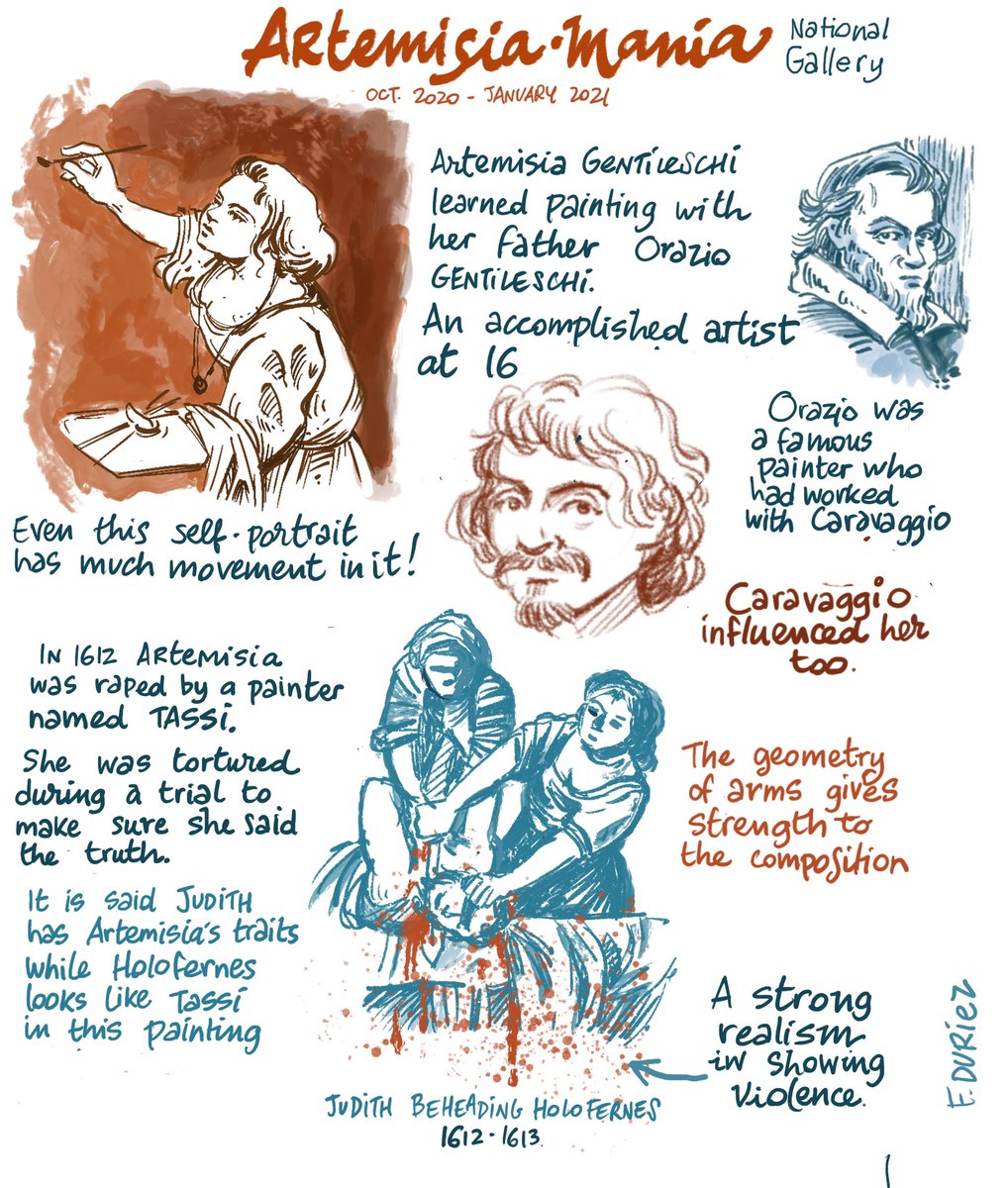 Artemisia Gentileschi est au Louvre dans l’expo #NaplesaParis visitée ce matin… L’occasion de rattraper un oubli. Je n’avais pas posté ce #résumédessiné ici !
#artemisiagentileschi