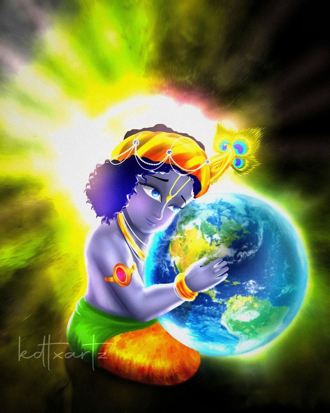 Animated Lord Krishna Animated, HD wallpaper