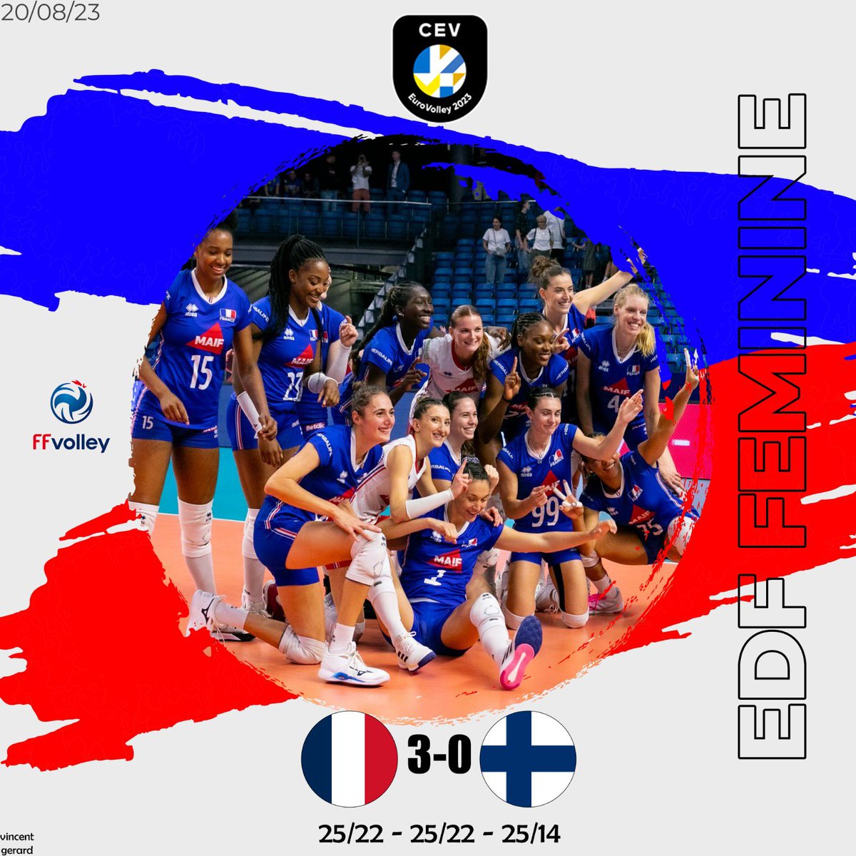 [ EDF F ] 

Les bleues sont toujours invaincues dans cet Euro F 2023 après un 3ème succès contre la Finlande 🇫🇮 3/0 ✅

💙🤍❤️

Image au centre : @CEVolleyball 

#volleyball #sport #volley #ffvb #ffvolley