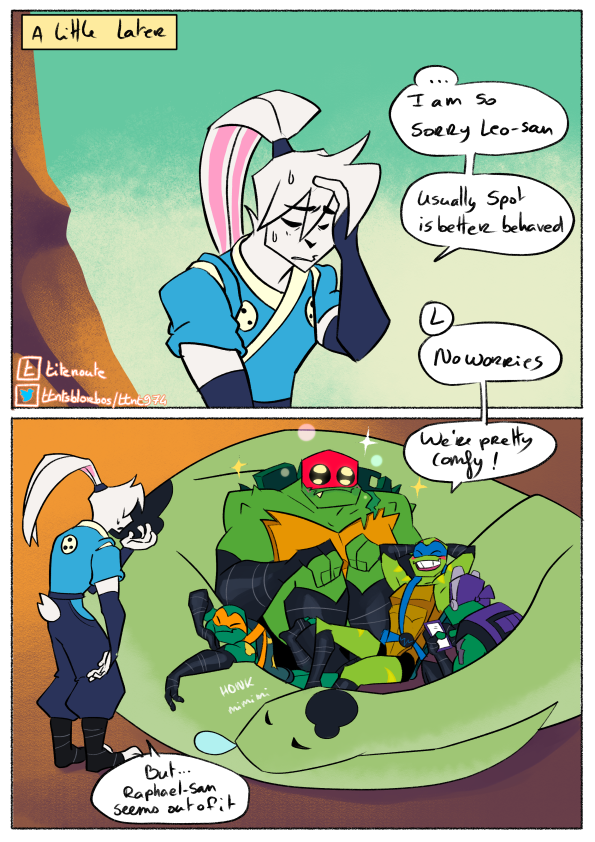 ttntsblorbos's tweet photo. follow up from this previous thread https://t.co/ceEYp44030 
It might be easier to follow on tumblr tho 
https://t.co/IiD20Dr1YR (3/?)
#rottmnt (bun's name is Yusuke btw, not Yuiichi) https://t.co/ifxTyvUsix