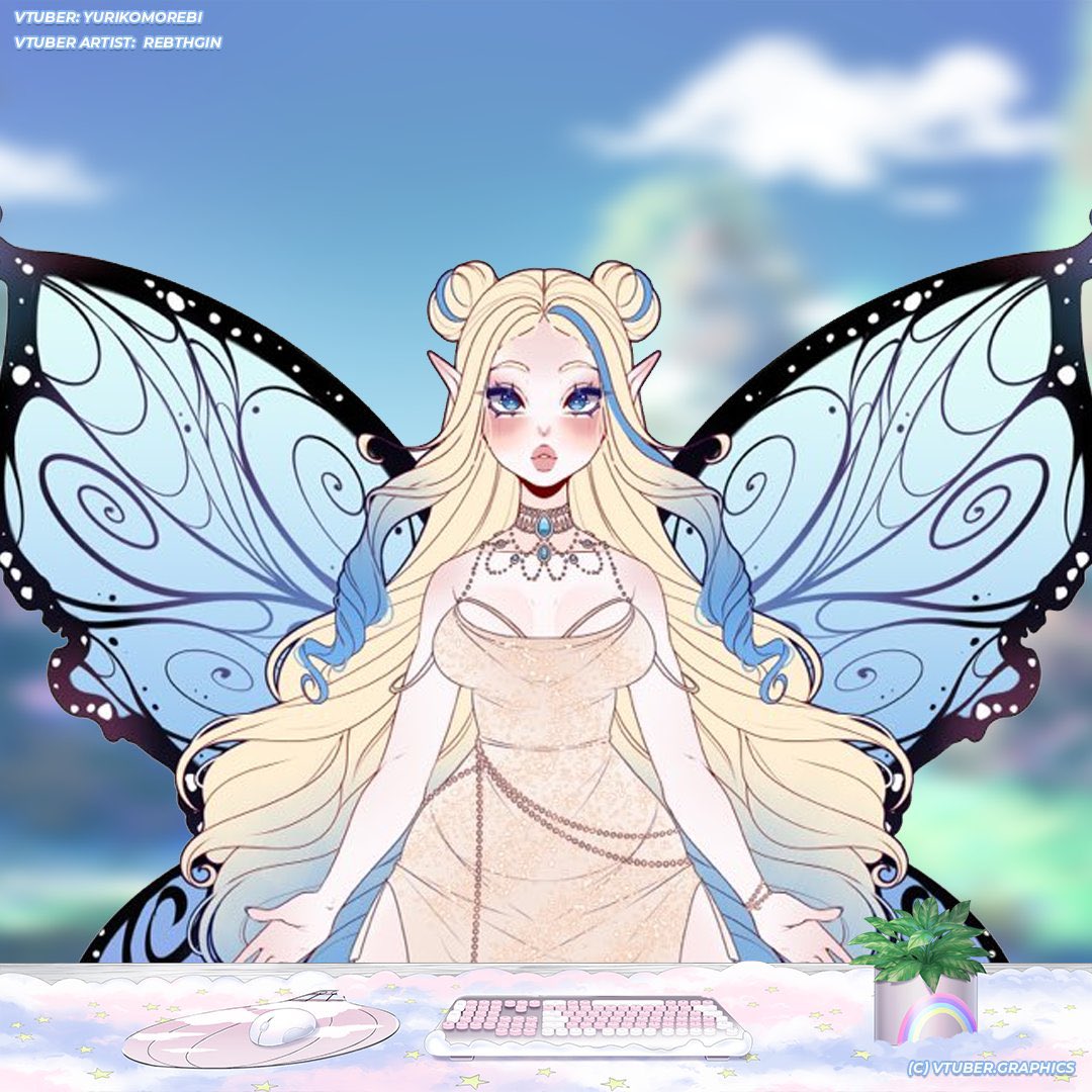YuriKomorebi's tweet photo. I’m keeping my head up in the clouds, I’m so grateful to #uwumedia for choosing me for this theme 🥹👉👈 

Model by #Rebthgin 
Assets by #uwumedia 

#Vtuber #VTuberUprising https://t.co/TvD2aKGaEH