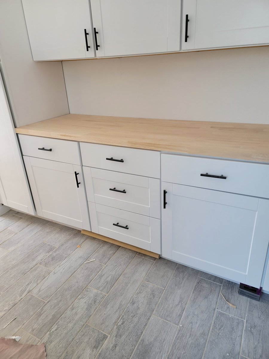 CStephensCCIM's tweet image. Are you a fan of butcher block tops? Renovation project in 2022. The jury is still out for me. Materials/installation substantially less than a solid stone. We provide mineral oil to the tenants. 18 months in all is good, but we'll see in 5 years #butcherblock #countertops