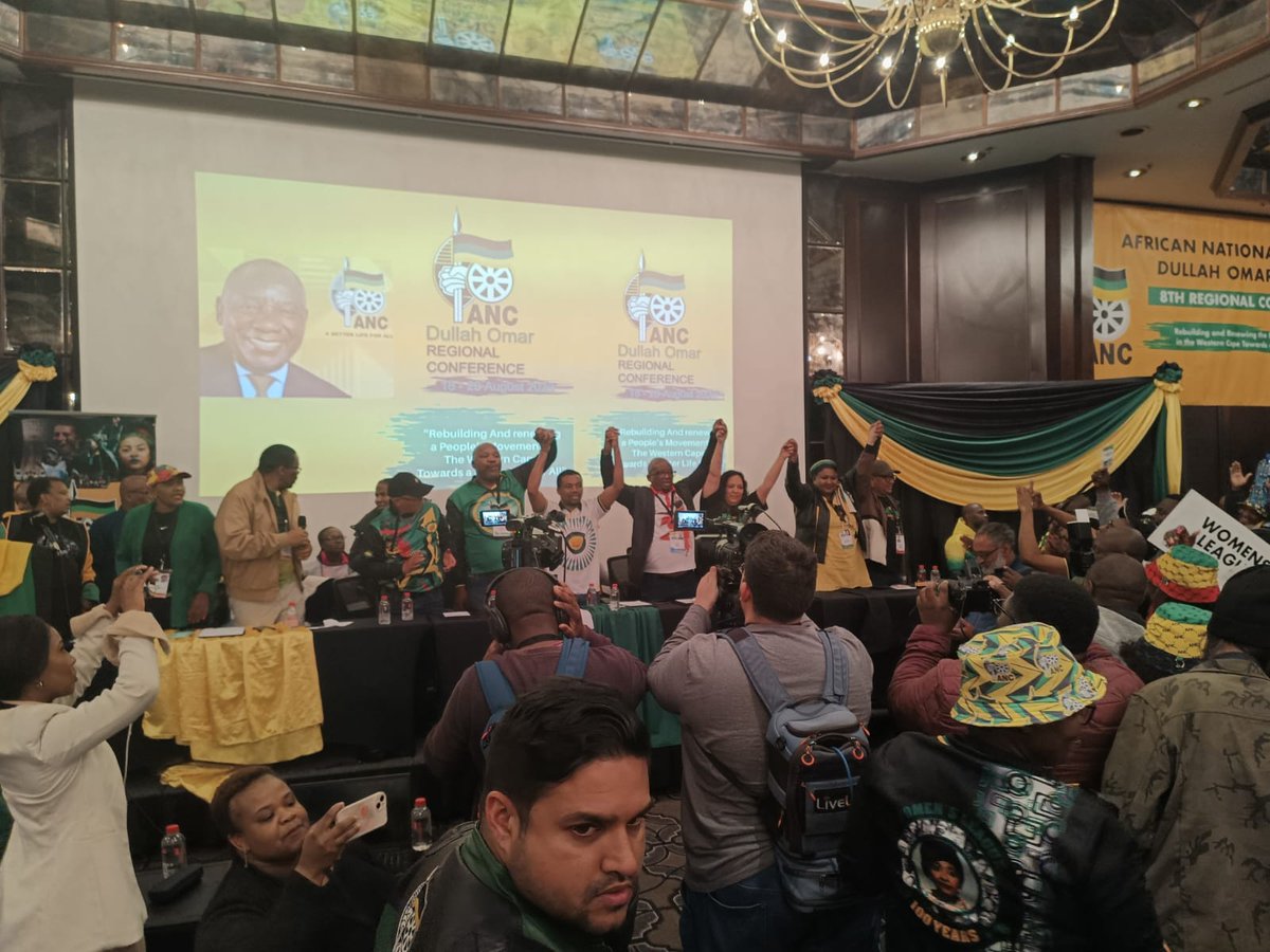 ANCWCCaucus's tweet photo. Meet your newly elected Dullah Omar region Top 5
Chair - Ndithini Ntyido
Deputy - Sonwabile Ngxiza
Secretary - Mvusi Mdala
Dep Secretary - Mareldie Chowglay
Treasure- Lyn Abrahams
#ANCWC
#8thDullahOmarRegionalConference
#ANCunited https://t.co/Hdgx3KFQbE