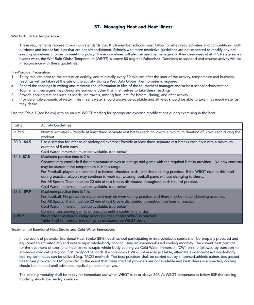 The season is heating up! Literally. It’s going to be hot out there the next few days🔥☀️ Stay hydrated, cool, and informed on the #IHSA heat policies & procedures to stay safe.