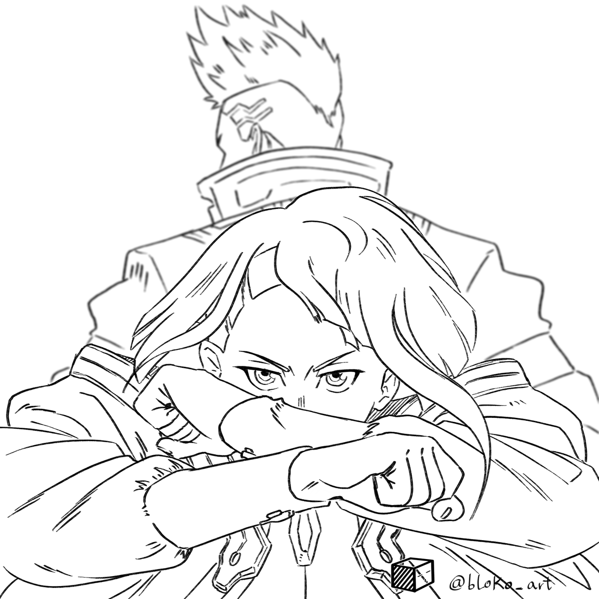 Bloko_'s tweet photo. Holahola. Me gustó mucho Cyberpunk: edgerunners y quise hacer un fanart de Lucy y David.
.
#fanart #CyberpunkEdgerunners #drawingprocess https://t.co/HOOJqguaQv