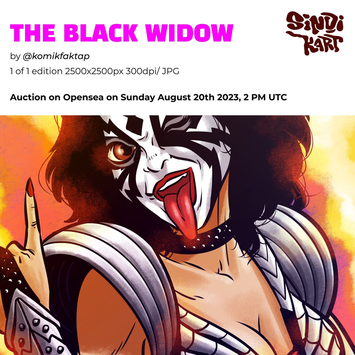 Pure awesomeness by @KomikFaktap “What if that rock band whose members wear kabuki-style face paint was to welcome the female members? Allow me to introduce the badass guitar-shreddin' goddess, The Black Widow!”