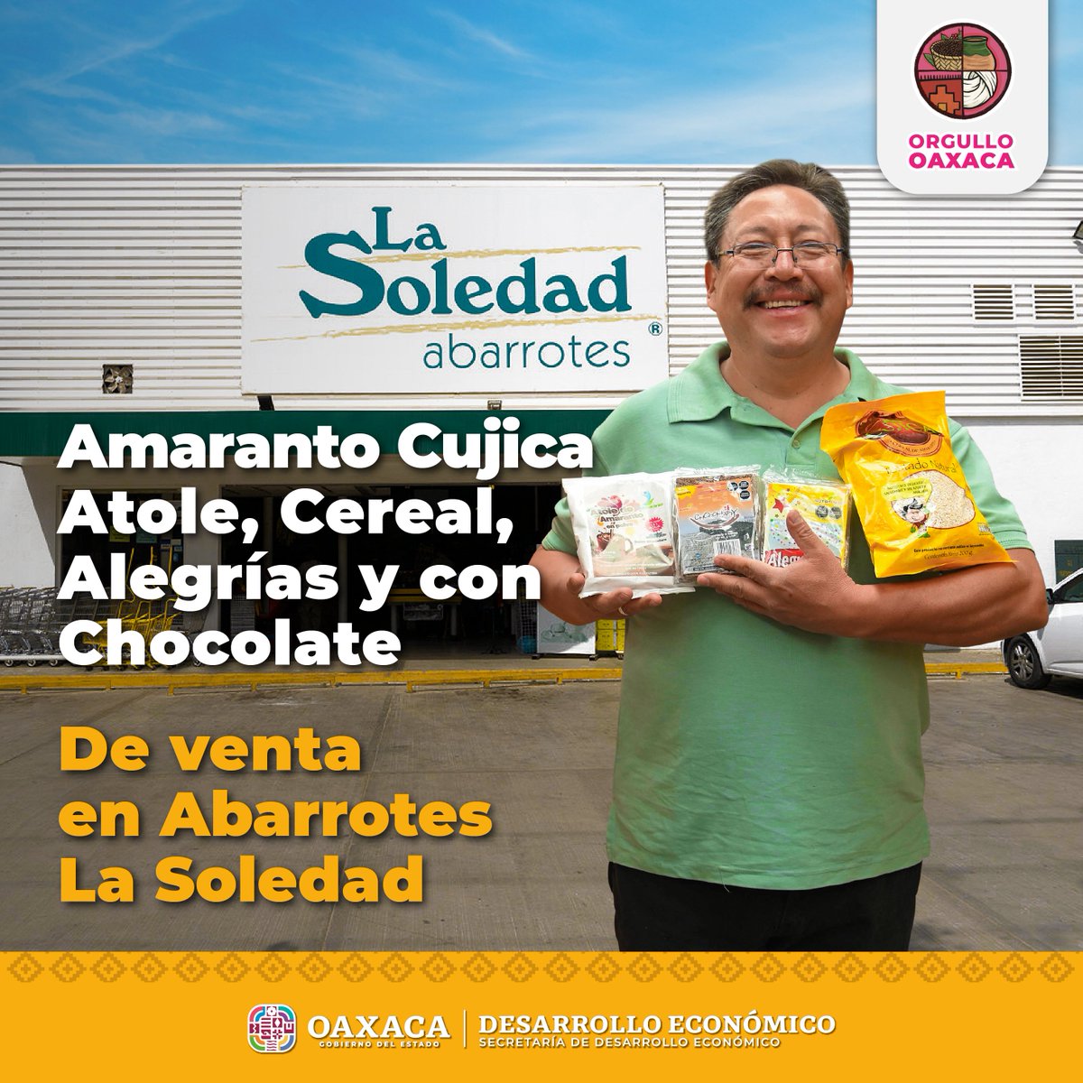 DesEconomicoOax's tweet photo. ¡Encuentra los productos #OrgulloOaxaca! y enamórate de los sabores, colores y aromas de nuestra tierra.  

Ya están disponibles en Tiendas @PiticoMx y Abarrotes #LaSoledad. 🛍️ 🫙🛒 https://t.co/AzIfiOjWin