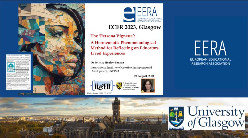 Two days before I present in Glasgow, my #phenomenological #researchmethodology the 'persona vignette', chair a #ResearchinHigherEd session & engage with inspiring researchers & educators from acroud the world @ECER_EERA #ECER2023. Representing #IICED @UWTSD @UofGlasgow @KatPen
