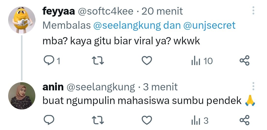 unjsecret's tweet photo. From : terlanjur kesal
To : semua anak UNJ

Message : please cari mba anin. kalian ada yang kenal dia gak? atau ada di prodi kalian? plizzz spill ke sini. gw udah terlanjut kesel banget sama ini orang. penjual di blok m bisa ikut kesel liat twittnya dia dah. https://t.co/NLfOtcz6rG
