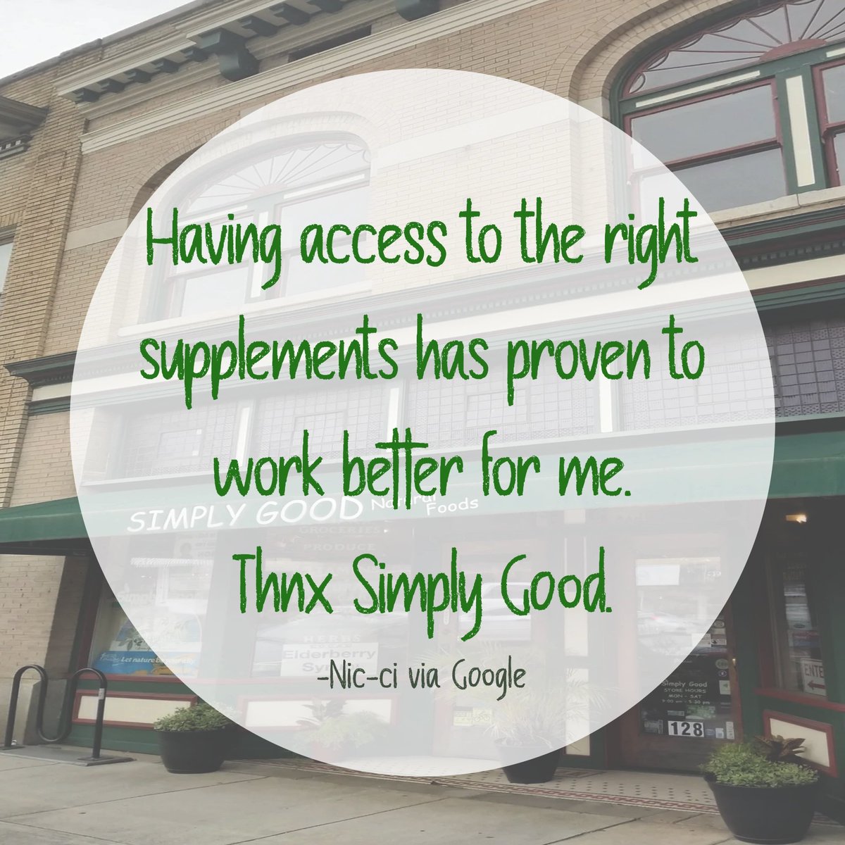 We're happy to be serving downtown Salisbury since 1979 with high quality natural supplements and we appreciate your positive feedback! Thank you for shopping local. 🌿