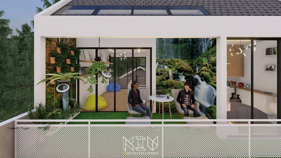 kiu_desain's tweet photo. MH HOUSE - BALKON🏡

Pada Area balkon diaplikasikan konsep natural dengan penggunaan wallpaper alam dan vertical garden. Sehingga nyaman untuk berkumpul bersama keluarga ataupun kerabat di area ini. #serang #pandeglang #rangkasbitungarea
#designkiu #kiudesign #kiuarchitecture https://t.co/L1jU7WQzjU