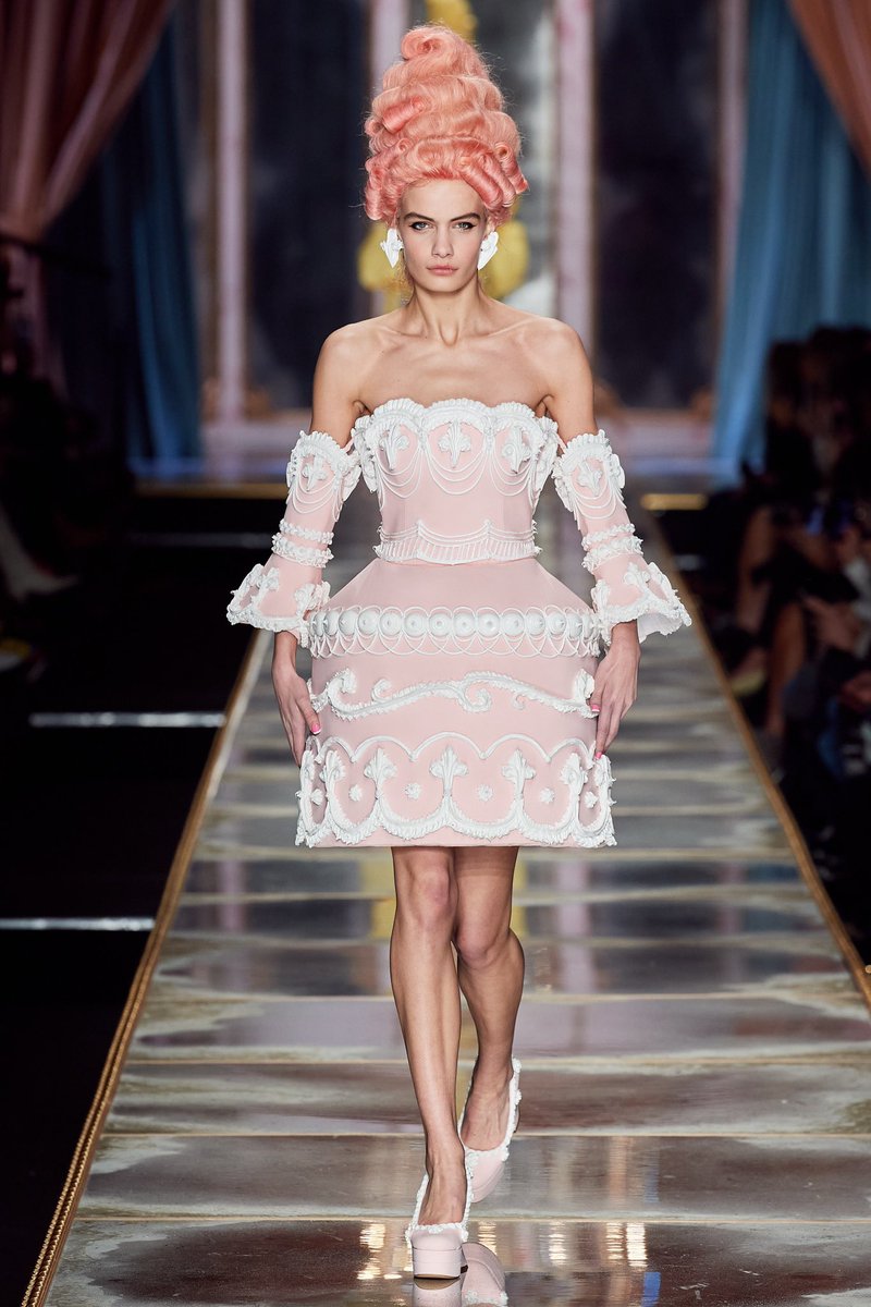 Cake dresses featured at the Marie Antoinette inspired Moschino