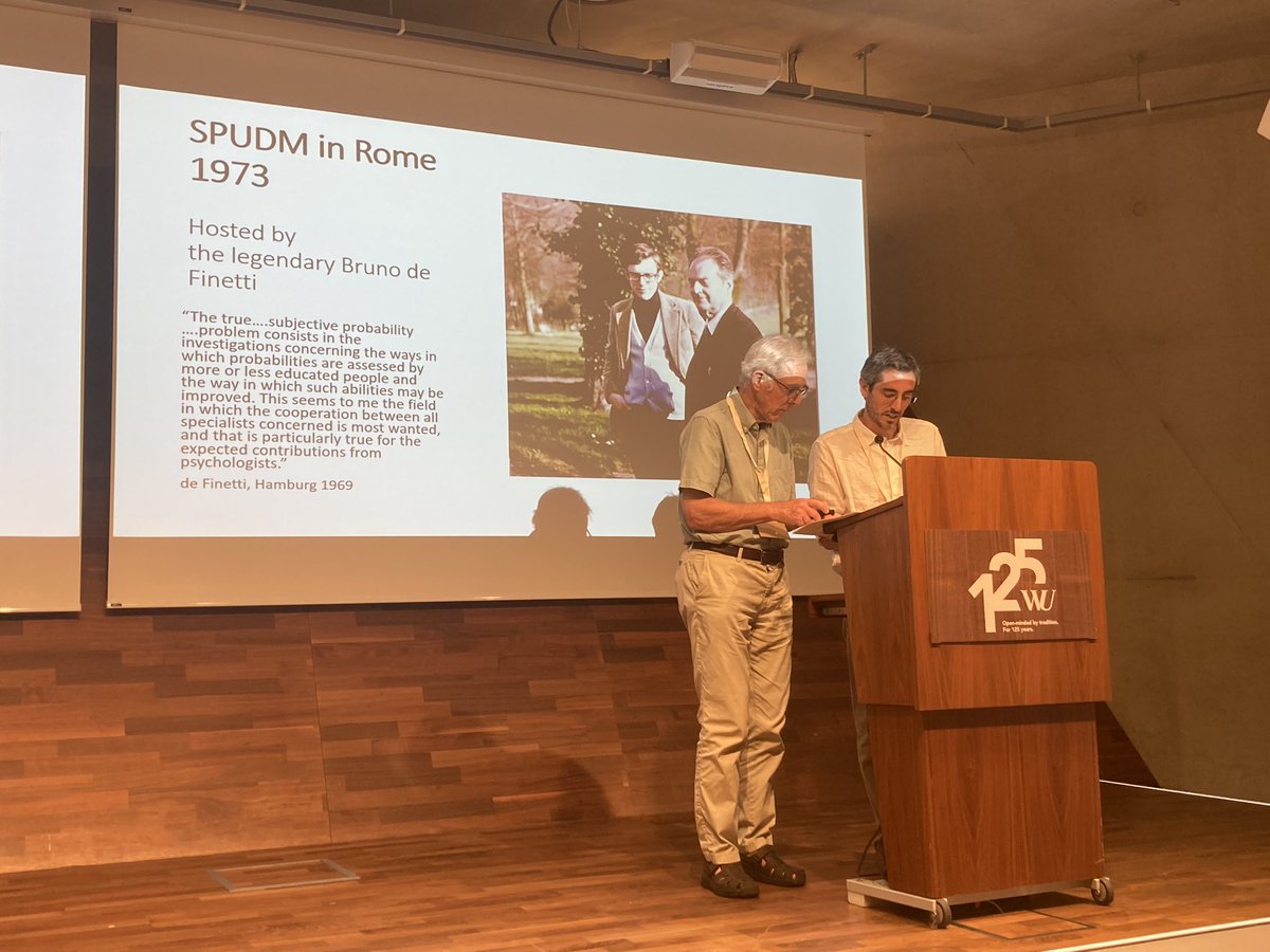 susafiedler's tweet photo. 50 Years ago Robin Hogarth attended his first @EADM_1993 #spudm and it stayed his Favorit conference in his career - this relationship is very mutual - because today he received the first EADM life time reward. Congratulations! https://t.co/rNSkclmfRm