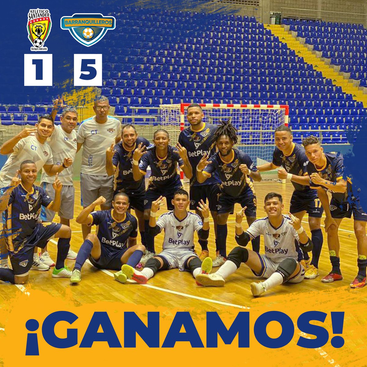 BarranquillaFS's tweet photo. 💯¡VICTORIA EN LA CIUDAD BONITA!🔵🟡

Empezamos el campeonato con una victoria contundente, los goles fueron obra de Maturana en tres oportunidades, Jarry Ríos y Stanley Rodríguez aportaron una vez más cada uno👊🏼

¡Orgullosos de ser Barranquilleros!👏🏼

#barranquillerosoy💙💛 https://t.co/YuEikNBWfu