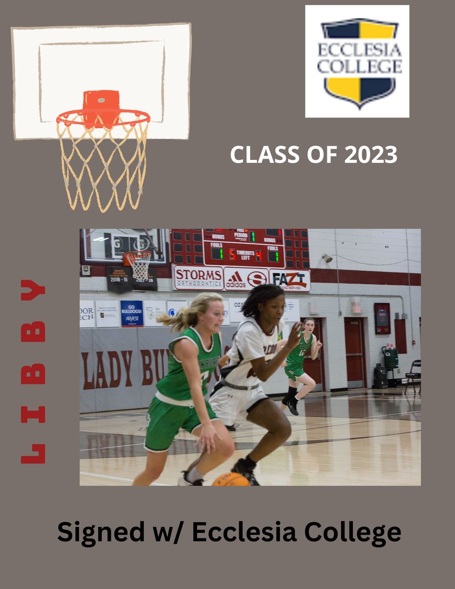 We are excited to announce that Libby Miller has also signed to play basketball at Ecclesia College!  She is continuing her playing career &amp; we are excited to watch her and Tenlye continue to play together.  Go Reddogs! #collegedogs