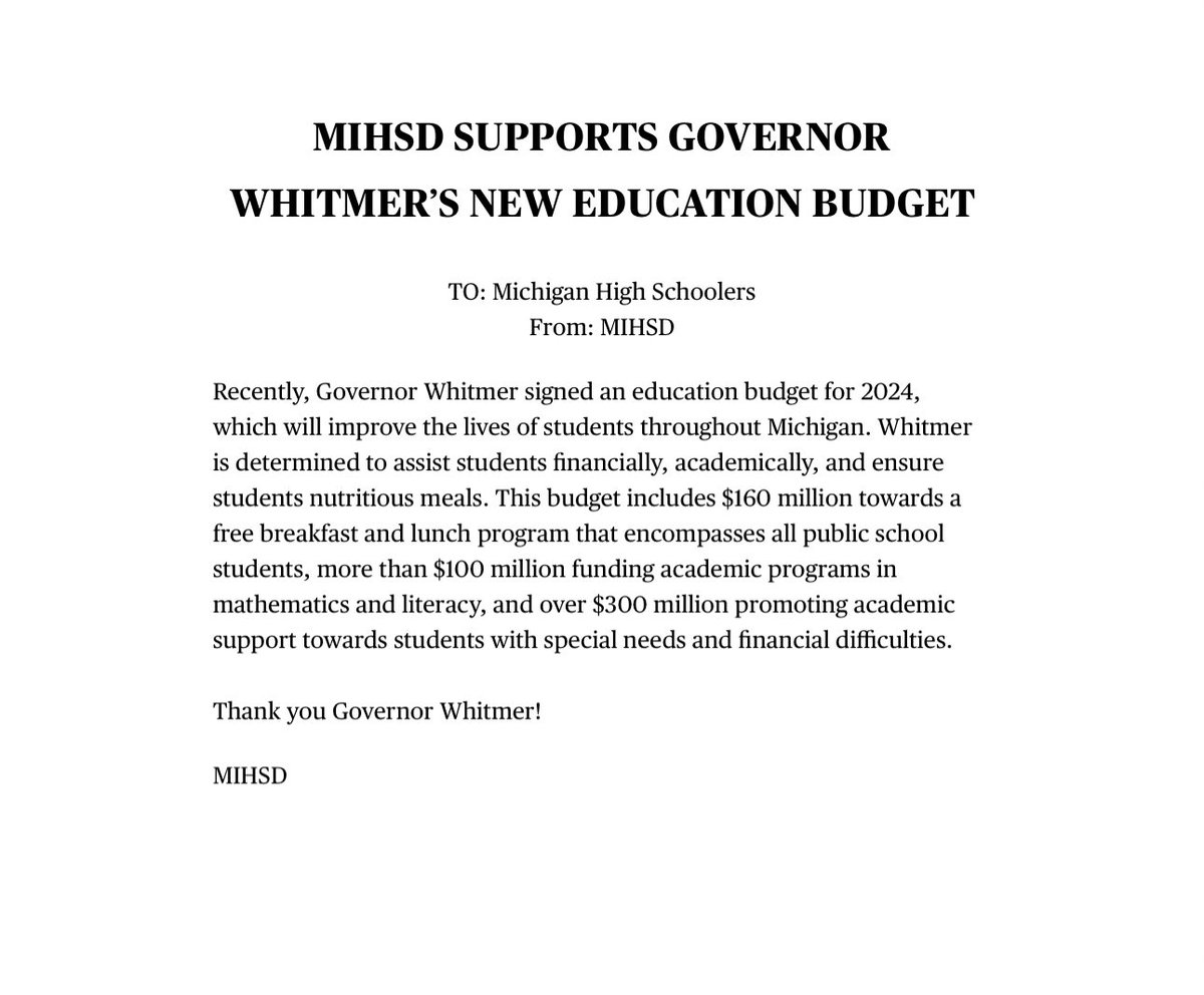 Michigan High School Democrats tweet media