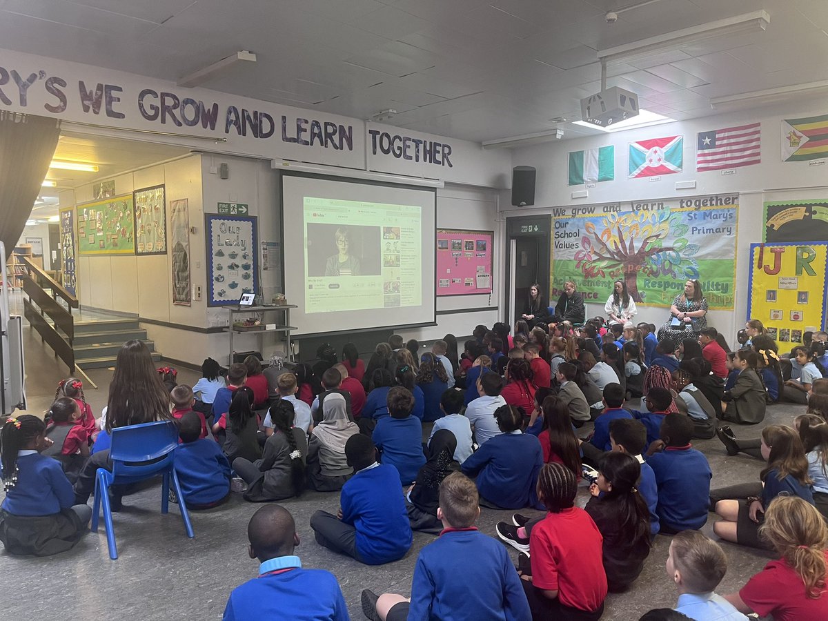 stmarysmaryhill's tweet photo. At the first assembly of the year Mrs McGeachie spoke to the children about our school rules and how to be ready, safe and respectful in St Maryโs. The children were also reminded about being kind to each other. #newschoolyear #readysaferespectful #bekind https://t.co/T6kmv5XSpR