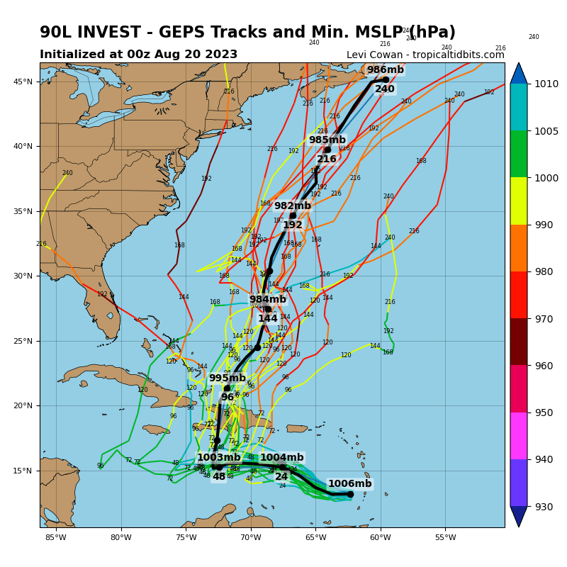 HollySanchezSFM's tweet photo. Modelos de trayectoria para #Invest90L, están actualizados 🌀
#90L amenazando 
#TemporadaCiclónica2023 https://t.co/G1KxWQA6R3