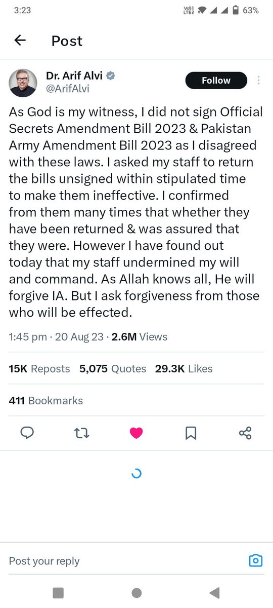 استغفراللہ۔۔ہمارے ملک میں کیا ہورہاہے؟ صدر پاکستان کیساتھ بھی بغاوت؟؟ صدر علوی کا ٹویٹ 👇👇 “”””
@A_D714
<a href="/_zahy_s/">nazre nechi rakh ke baat kar🤣</a>
<a href="/Bilalbashir_PTI/">Bilâl Bâshîr</a>
@__usama45
#StayStrongArifAlvi