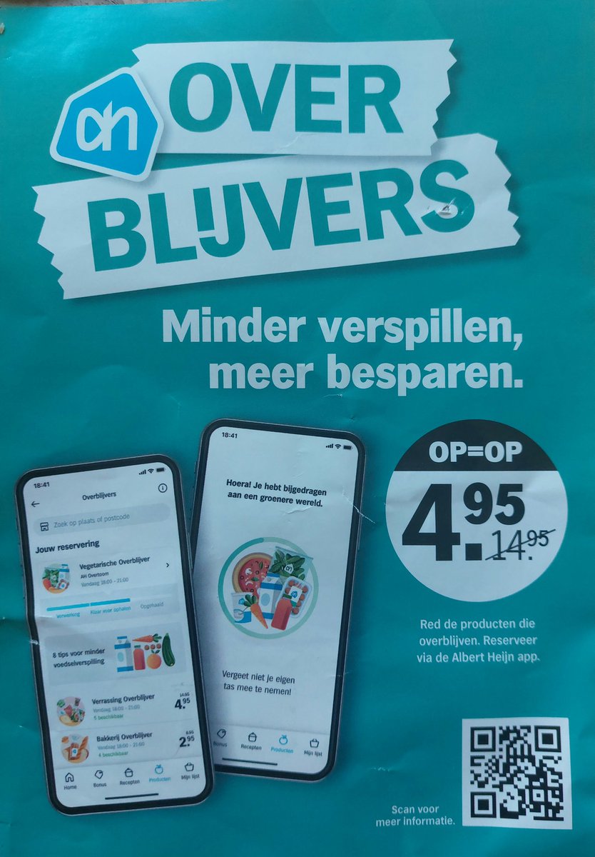 Minder verspillen, besparen. #ahoverblijvers #tegenvoedselverspillen