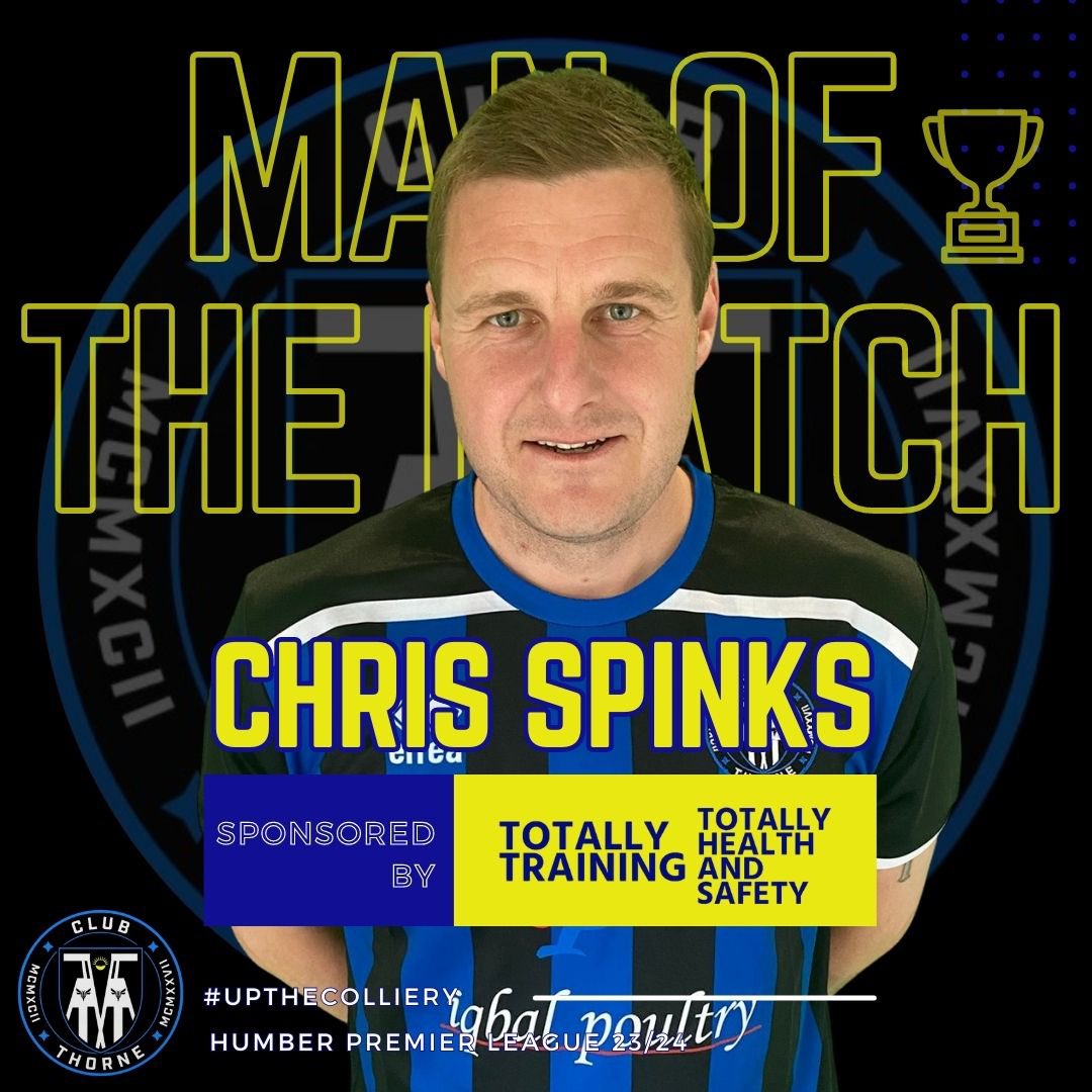Yesterdays Man Of The Match was awarded to Chris Spinks 🏆

#manofthematch #humberpremierleague 
#colliery #clubthorne #upthecolliery #clubthorneacademy #thorne #moorends #doncasterisgreat #doncaster