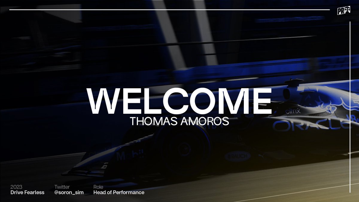 WELCOME | @soron_sim ✍️

Parnell Racing is delighted to welcome Thomas Amoros to the team! ✌️

Thomas has a lot of experience at F1 Esport teams, he will be our Head of Performance. 🔎

Welcome to Parnell Racing, Thomas! 👊

#DriveFearless